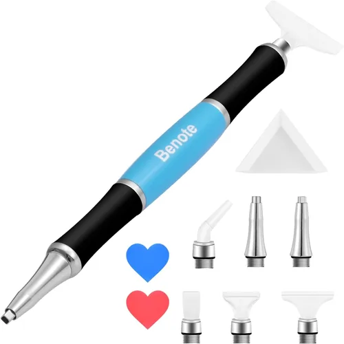 benote Bolígrafo ergonómico de pintura de diamante con doble punta de rosca de metal de goma, bolígrafo redondo y cuadrado para arte, manualidades,