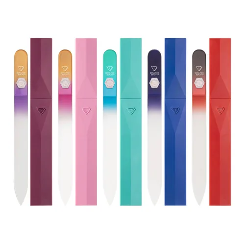Miniatura 10 de BONA FIDE BEAUTY Limas de cristal checo para uñas, 5 piezas de manicura de vidrio con estuches (juego de colores Malibu)