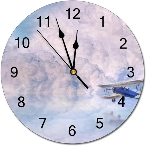 Miniatura 28 de Reloj de pared silencioso sin tictac de PVC, montañas del Tirol del Sur, Italia, senderismo, C, funciona con pilas, 10 pulgadas (9.8 in), reloj