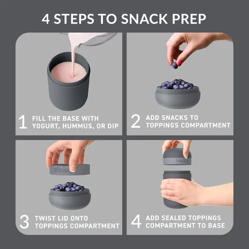 Miniatura 3 de Bentgo Snack Cup - Contenedor de bocadillos reutilizable con diseño a prueba de fugas, compartimento para aderezos y tapa de doble sellado, portátil