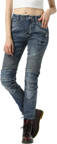 Miniatura 2 de Pantalones de motociclista para mujer con rodilleras y rodilleras