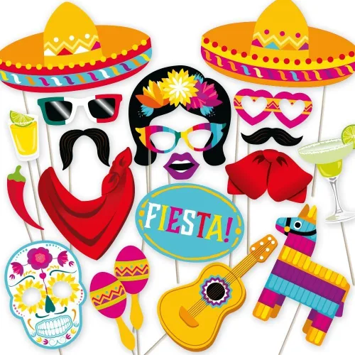 PartyGraphix - Accesorios para cabina de fotos de fiesta - Decoración mexicana perfecta para decoraciones de fiesta