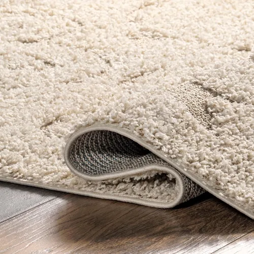 Miniatura 6 de NuLOOM - Alfombra de pelo de Maisha con diseño de remolinos, hecha a máquina, 10 pies x 14 pies, color crema