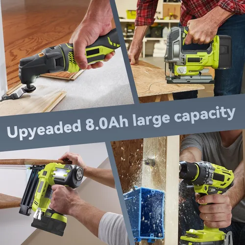 Miniatura 6 de Fancy Buying - Batería de 8.0 Ah para Ryobi 18V para Ryobi ONE+P102 P103 P105 P107 P108 P109 P122 Batería para herramienta inalámbrica 2Pack8.0