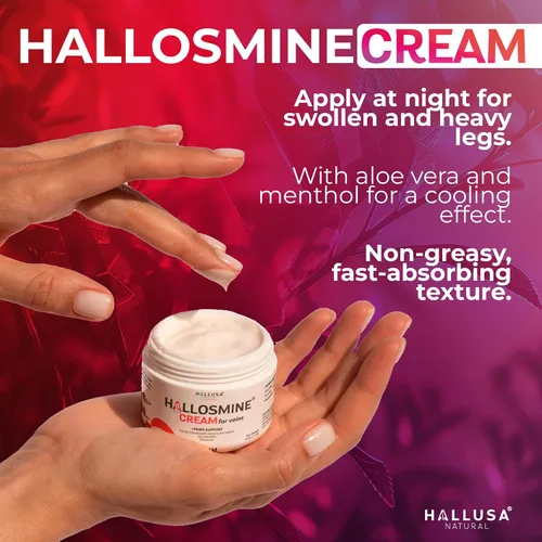 Miniatura 6 de Hallusa Natural Paquete de 2 crema para piernas de hallosmina con diosmina, hesperidina y castaño de indias + Hallosmine Advance 1000 mg