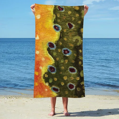Miniatura 3 de CafePress Toalla de playa suave y absorbente de 30 x 60 pulgadas para pesca con mosca de trucha