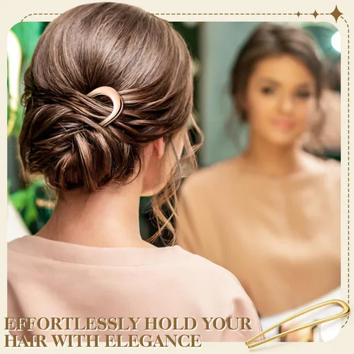 Miniatura 3 de ProSuites 4 pinzas de pelo francés grandes para cabello largo, pinzas de metal en forma de U de 5.5 pulgadas adecuadas para mujeres, peinados
