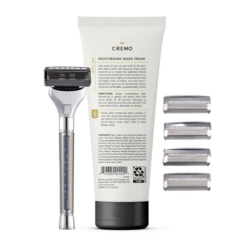 Miniatura 7 de Cremo Juego de regalo original para afeitado para hombres, incluye crema de afeitar Impossibly-Slick de 6 onzas, maquinillas de afeitar cromadas