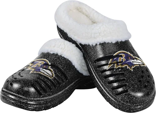 Miniatura 13 de FOCO - Zuecos con logotipo del equipo de la NFL para mujer, forro de sherpa y brillo