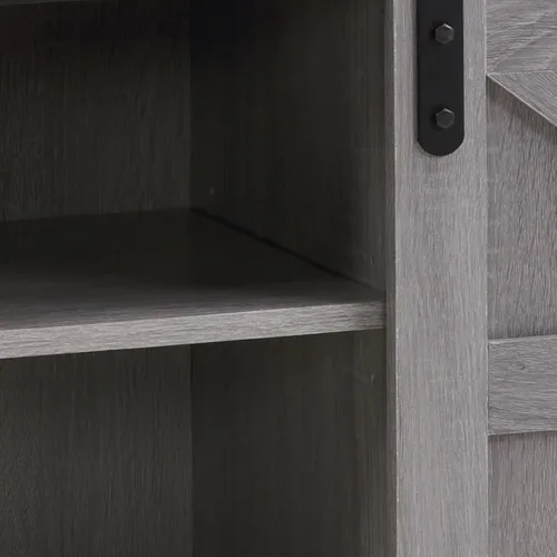 Miniatura 8 de Soporte de TV con puerta corrediza de granero, centro de entretenimiento de madera moderna y rústica, armario de almacenamiento, mesa de estar
