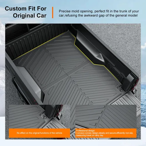 Miniatura 2 de powoq Tapete para cama de camioneta de 6 pies compatible con forro de cama de camioneta Toyota Tacoma 2005-2023 Material TPE de reemplazo