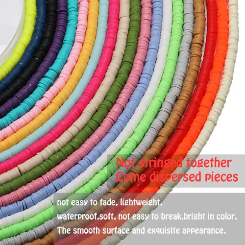 Miniatura 4 de 4000 cuentas de arcilla para hacer pulseras, espaciador de polímero, plano para manualidades, joyas, collares, aretes, kit de fabricación de aretes