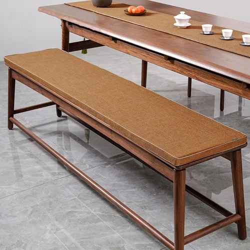 Miniatura 18 de Cojín personalizable para banco, de espuma de alta densidad con memoria, de lino lavable, antideslizante para zapatero, ventana, piano, comedor Gris