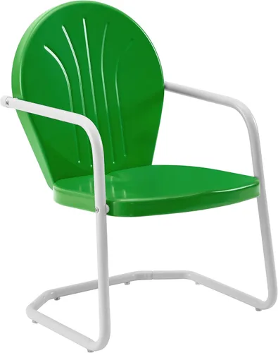 Miniatura 3 de Crosley Furniture Griffith - Juego de sillas y mesa auxiliar de 3 piezas, juego de mesa auxiliar de metal retro para porche, verde saltamontes