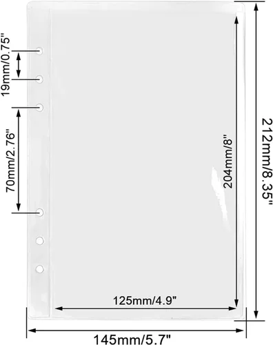 Miniatura 3 de NatSumeBasics 12 bolsillos A5 para carpeta transparentes sin cremallera, sobres de presupuesto para efectivo de 5 x 8 pulgadas, protectores de hojas