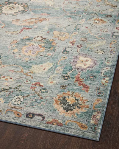 Miniatura 9 de Loloi Colección Margot MAT-06 Denim/Multi 5 pies x 7 pies 6 pulgadas Alfombra de área con CloudPile, sin desprendimiento, fácil de limpiar, gran