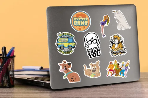 Miniatura 5 de Scooby-Doo! Paquete variado de calcomanías – 100 unidades troqueladas grandes calcomanías de vinilo de lujo para laptop, botella de agua, álbumes