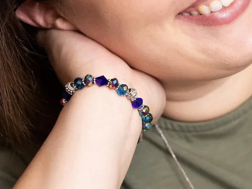 Miniatura 4 de Pulsera elástica de alerta médica, pulsera de identificación médica de repuesto intercambiable, etiqueta de identificación no incluida, cristales