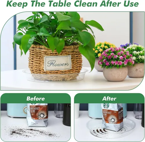 Miniatura 3 de Paquete de 30 platillos transparentes para plantas en interiores (4, 6, 8, 10, 12 pulgadas) platillos para macetas para plantas en maceta, juego