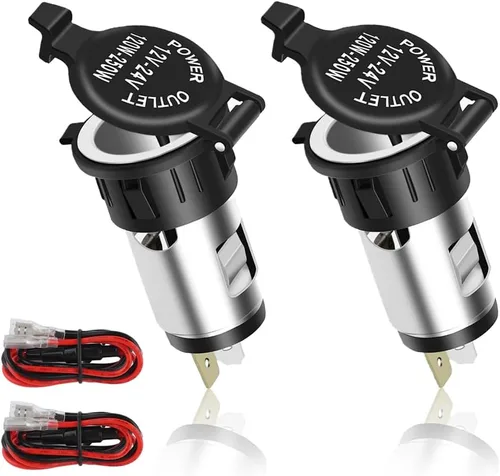 Enchufe para encendedor de cigarrillos de 12 V, 2 unidades, enchufe para encendedor de cigarrillos con cable de extensión y cubierta impermeable,