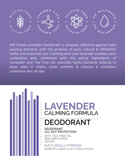 Miniatura 2 de Mill Creek Desodorante Cool Lavender (natural y orgánico) - 2.5oz.