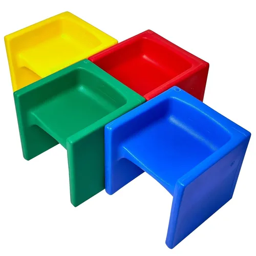 Miniatura 15 de Children's Factory Silla cúbica 3 en 1 para niños, muebles de aula de asientos flexibles, paquete de 1, color verde