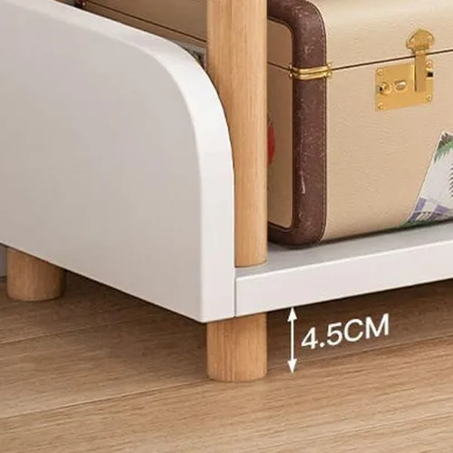 Miniatura 6 de Estantería de 4 niveles, estantería estándar para el hogar, moderna estantería de madera con estantes rectangulares para dormitorio, oficina, Blanco