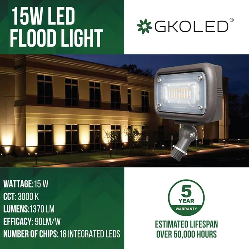 Miniatura 2 de LED FLOOD LIGHTS SERIES reflectores LED, GKOFD15W27V30KBDB77, 15.00watts, 120.00 volts