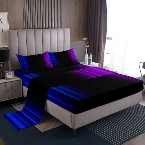 Miniatura 6 de Feelyou Juego de sábanas decorativas con ombre abstracto para niños y adolescentes, juego de sábanas rojas y negras de moda para dormitorio de niñas