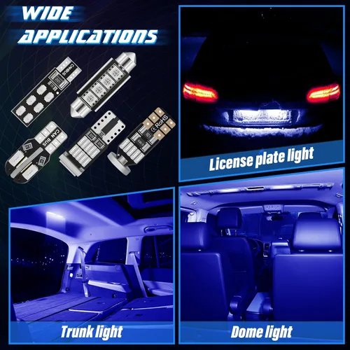 Miniatura 6 de Tallew Juego de 40 bombillas LED T10 para interiores de automóvil, 0.984 in, 1.024 in, 1.063 in, 1.260 in y 1.614 in, bombillas LED de repuesto