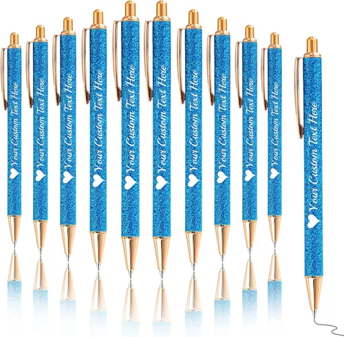 Miniatura 21 de Bolígrafos con purpurina personalizados con nombre, bolígrafos bonitos y bonitos personalizados, bolígrafos retráctiles de tinta negra, suministros