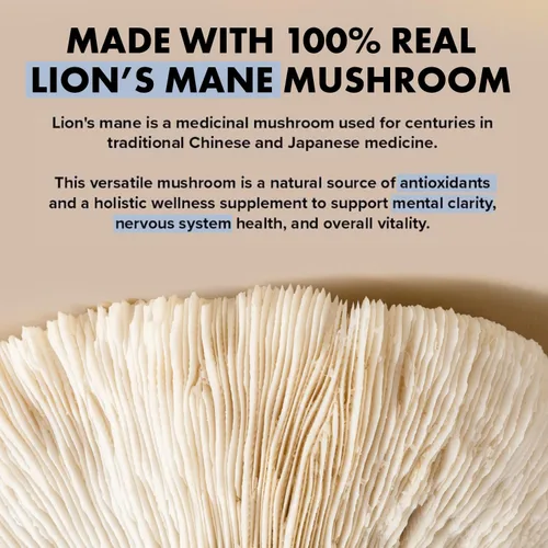 Miniatura 3 de Lions Mane - Cápsulas de cognición de hongos – 120 unidades Orgánico, sin gluten, suplemento de cerebro alfa para adultos Vitaminas cerebrales
