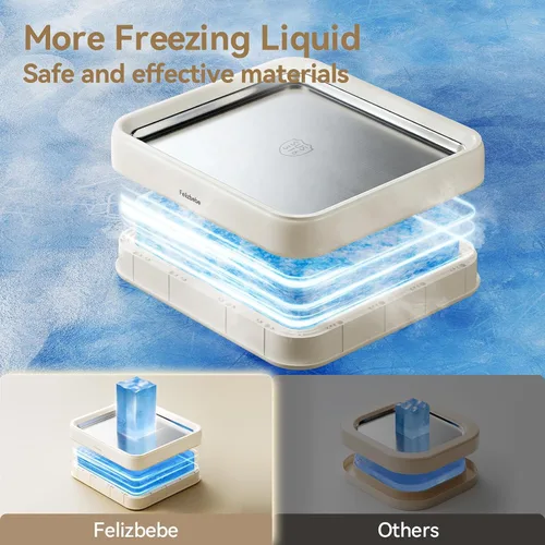 Miniatura 5 de Máquina para hacer helados enrollados, máquina de helado instantáneo con tapa y 2 espátulas, acero inoxidable SUS316 de grado alimenticio, bandeja