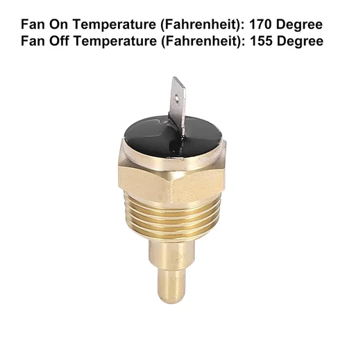 Miniatura 4 de X AUTOHAUX Interruptor universal del sensor del termostato de la temperatura del ventilador del radiador automotriz del motor del radiador 1/2" NPT