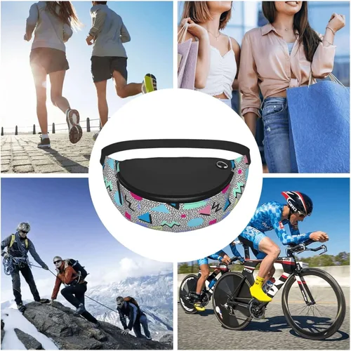 Miniatura 6 de Riñonera de moda con agujero para auriculares para hombres y mujeres, bolsa de cintura ajustable casual para viajes, fiestas, festivales