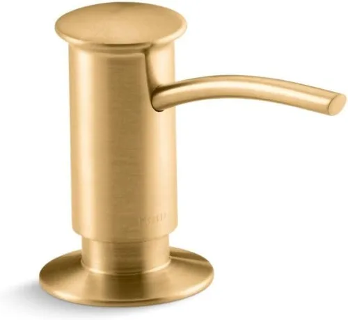 KOHLER 1895-C-2MB Dispensador de jabón para fregadero de cocina con diseño contemporáneo, almacena jabón líquido o líquido para lavavajillas, latón