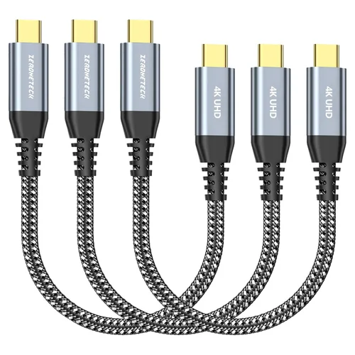 Miniatura 13 de Cable para Monitor USB C ZeroneTeck [0.91 m, Rosa], Transferencia de Datos de Alta Velocidad de 20 Gbps, Salida de Video de Pantalla 4K@60Hz, Carga
