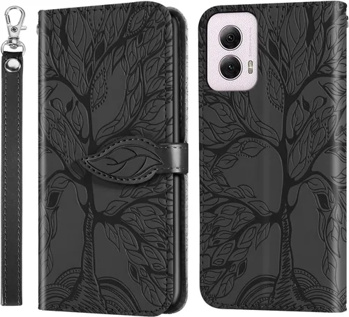 Miniatura 28 de Funda tipo cartera con tapa para Motorola Moto G Stylus 5G 2023, piel sintética, oro rosa, tarjetero y cierre magnético, función atril