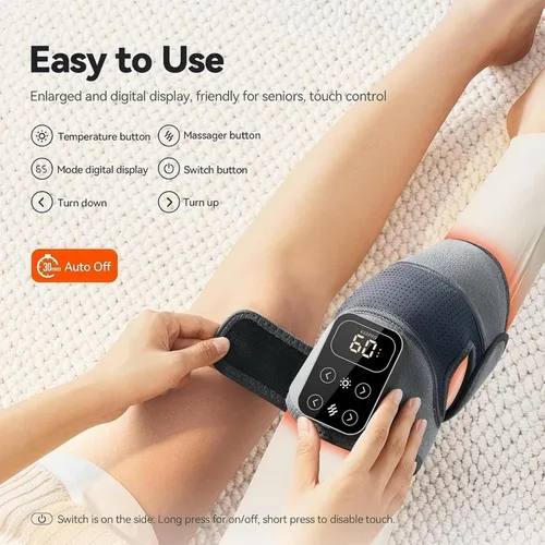 Miniatura 7 de IKEEPFIT - Masajeador de rodilla inalámbrico con calor y vibración para alivio del dolor, MAXwarm 4.0 [2025 Actualizado] - Rodillera eléctrica