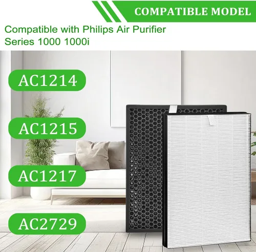 Miniatura 4 de FY1413/40 Active Carbon y FY1410/40 HEPA Juego de filtros de repuesto compatible con Phil-lips Purfier Series 1000 1000i, reemplaza AC1214 AC1215