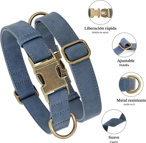 Miniatura 2 de Didog Collar de perro de piel sintética suave, elegante collar de liberación rápida para perros pequeños, fácil de limpiar, collar ajustable