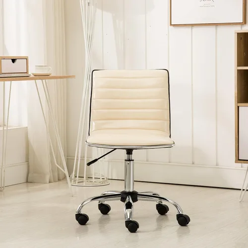 Roundhill Furniture Fremo Chromel - Silla de oficina ajustable con elevación de aire, color beige