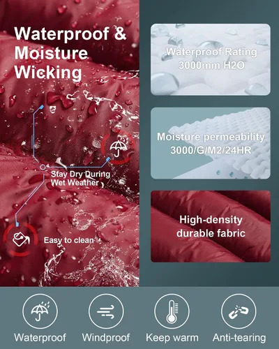Miniatura 26 de CREATMO US Chaleco cálido para mujer, chaleco grueso acolchado sin mangas con capucha desmontable