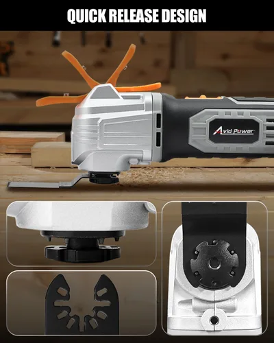 Miniatura 3 de AVID POWER 112 piezas Hojas de sierra oscilantes de liberación rápida Hojas multiherramienta oscilantes con lijas Accesorios universales