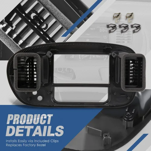 Miniatura 3 de Auto Dynasty Visera con bisel del panel delantero compatible con Ford F-150 Expedition 2WD 1997-2004, negro texturizado