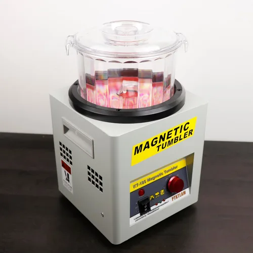 Miniatura 9 de Vaso magnético, pulidor de joyas con barril de pulido de 7.1 pulgadas (7.087 in) y pasadores de pulido de 7.05 oz para joyas, rotación automática