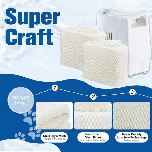 Miniatura 3 de MAF2 - Filtro de mecha para humidificador (paquete de 4) de repuesto para humidificadores Esscik Air AIRCaire MiostAIR MA0800, MA0600, MA0601 15408