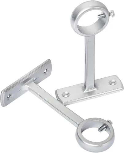 Miniatura 2 de KXLife Soporte de barra de cortina para montaje en techo, soporte resistente para montaje en techo o pared (juego de 2, níquel)