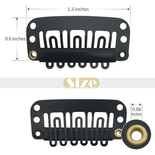 Miniatura 22 de Dreamlover - Clips para extensiones de cabello, clips para peluca con 9 dientes, 30 piezas Beige