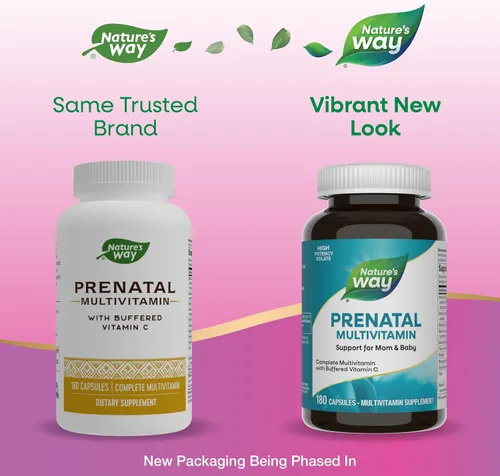 Miniatura 2 de Nature's Way Multivitamínico prenatal, con folato para un cerebro saludable y desarrollo espinal*, vitamina C tamponada, vitaminas B, 180 cápsulas
